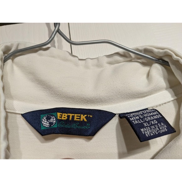 Eddie Bauer EBTEK Pullover Mens XLT‎ White Quarter Zip Mock Neck Chest Pocket - Picture 5 of 16